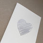 Love Heart Screen Printed Card, thumbnail 5 of 6