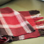 Men's Red Check Wool And Cashmere Blend Scarf, thumbnail 9 of 12