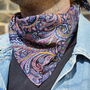 Mens Navy And Burgundy Paisley Neckerchief, thumbnail 1 of 12