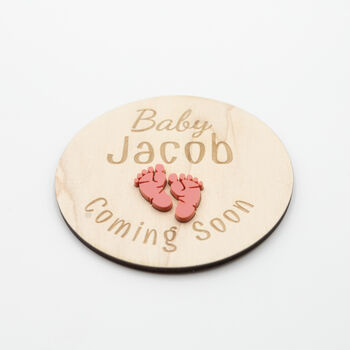 Baby Name Feet Plaque Coming Soon Sign Acrylic, 9 of 12