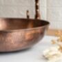 Hammered Solid Copper Vessel And Drop In Sink, Artisan Kitchen And Bathroom Basin, thumbnail 5 of 7