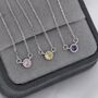 Sterling Silver Tiny Birthstone Cz Necklace, thumbnail 5 of 11