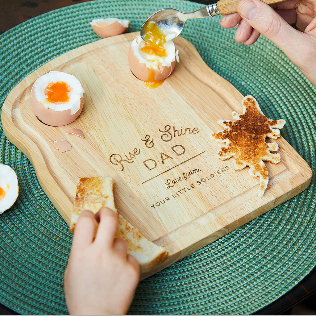 Personalised 'Rise And Shine' Dippy Egg Board, 1 of 6