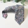 Liberty Tie In Blue Pink Strawberry Thief Birds Motif, thumbnail 2 of 5