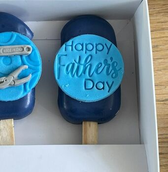 Personalised Father's Day Trio Of Vanilla Cakesicles, 3 of 4