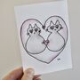 Engagement Two Cats Original Painting Cat / Card, thumbnail 8 of 8