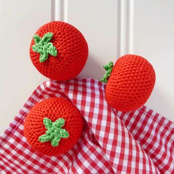 Tomato Soft Toy Crochet Fruit, 2 of 8