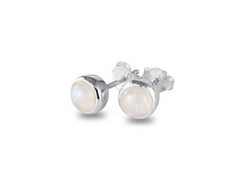 Birthstone Stud Earrings June Moonstone, 2 of 3