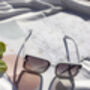 White Front Lens Rectangle Thick Frame Sunglasses, thumbnail 4 of 10