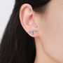Bat Skeleton Stud Earrings In Sterling Silver, thumbnail 3 of 11