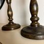 Pair Of Vintage Turned Wooden Candlestick Holders, thumbnail 3 of 6