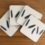 Jay Feather Mini Chopping Board And Coasters Gift Set, thumbnail 4 of 5