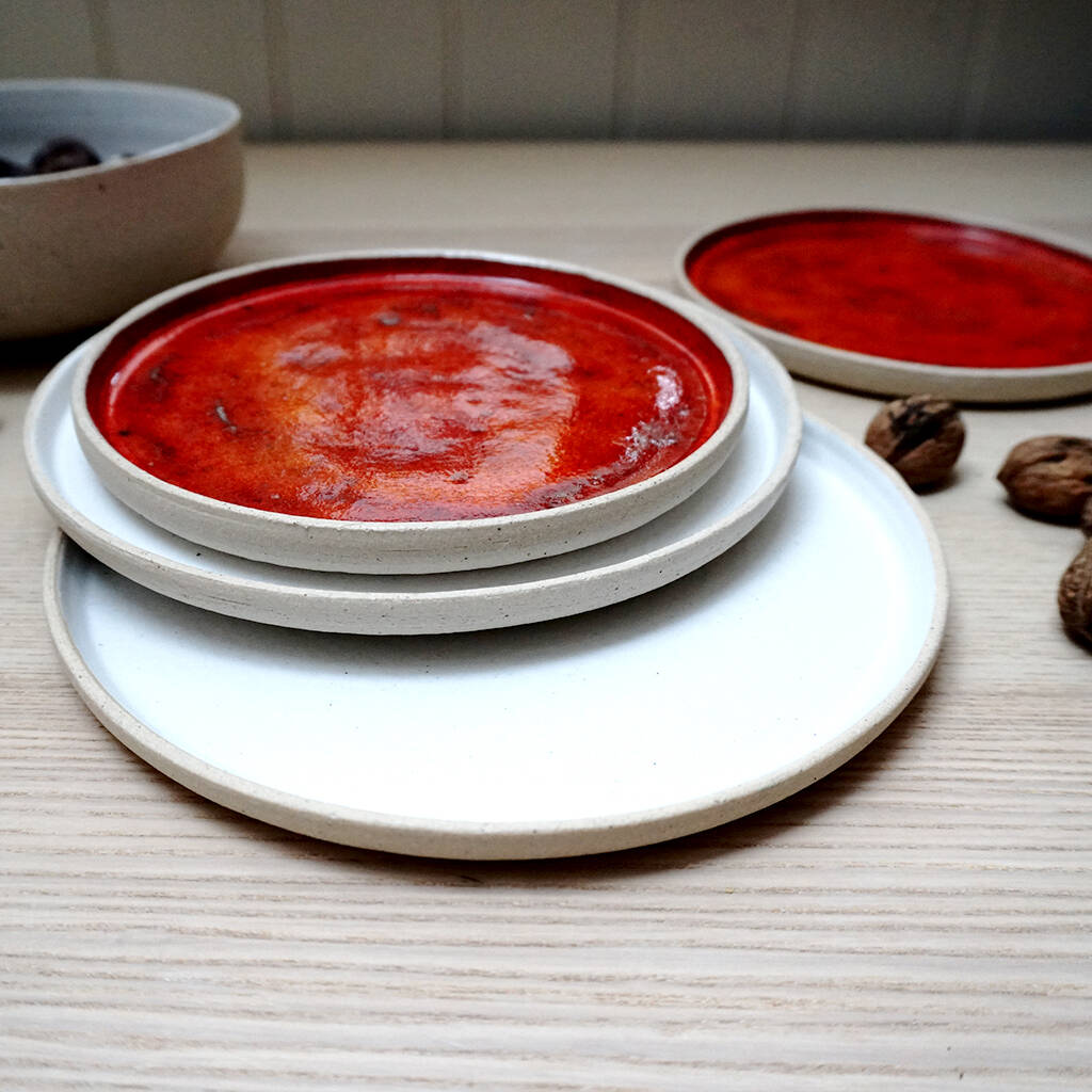 White Textured Ceramic Plate By Alita Ceramics