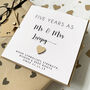 Personalised 5th Anniversary Card With Wood Heart, thumbnail 1 of 7