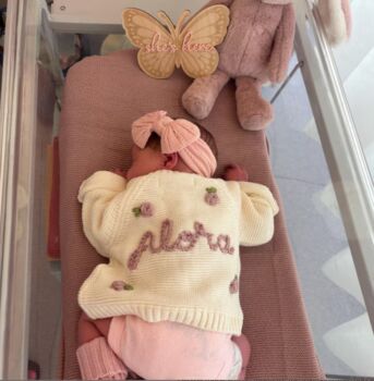 Personalised Cream Name Cardigan,Baby Gift, 12 of 12