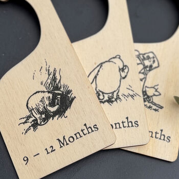 Baby Clothes Hanger Dividers Set Pooh Bear Baby Gift, 3 of 6