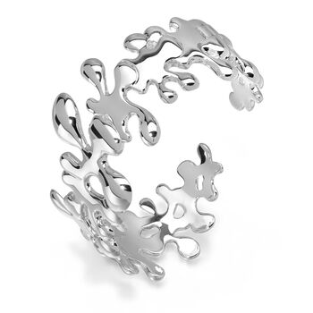 Solid Sterling Silver Splash Hinged Bangle, 2 of 5