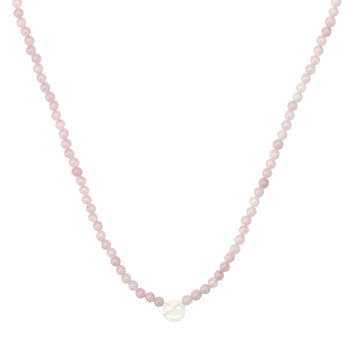 Rose Quartz Smiley Face Necklace, 2 of 3
