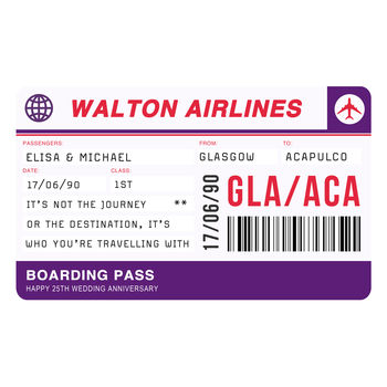 Personalised Boarding Pass Print, 4 of 8