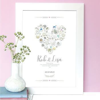 Personalised Diamond Wedding Anniversary Print, 3 of 3