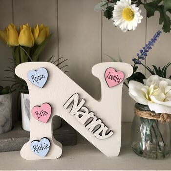 Personalised Nanny N Letter Ivory Mother's Day Gift, 6 of 8