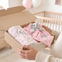 Personalised Pink Baby Girl Gift Set Blanket Elephant, thumbnail 1 of 10