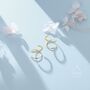 Sterling Silver Dotted Single Piercing Spiral Hoop Earrings, thumbnail 2 of 10