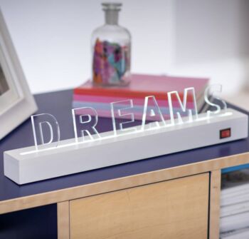 White Light Up Letters With Stand, 2 of 3