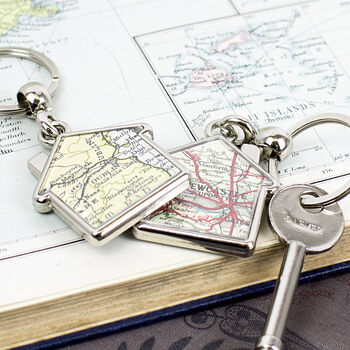 New Home Personalised Map Keyring, 2 of 3