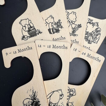 Baby Clothes Hanger Dividers Set Pooh Bear Baby Gift, 5 of 6