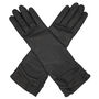Audrey. Women's Ruched Long Leather Gloves, thumbnail 3 of 12