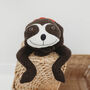 Sloth Bean Bag Toy Personalised And Handmade, thumbnail 3 of 6