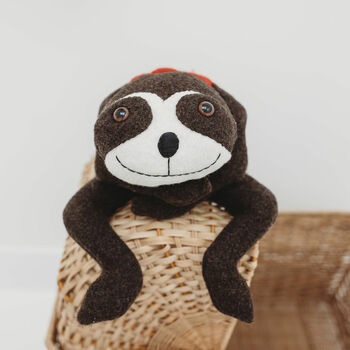 Sloth Bean Bag Toy Personalised And Handmade, 3 of 6
