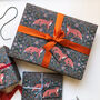 Fox And Flowers Gift Wrap, thumbnail 1 of 8