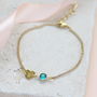 Dainty Heart Bracelet With Birthstone, thumbnail 4 of 8