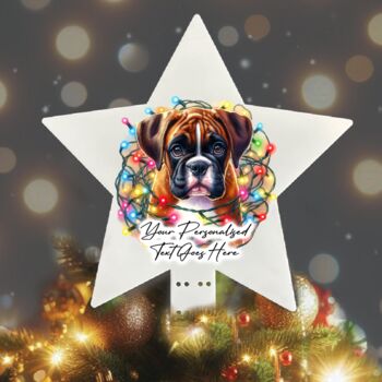 Personalised Boxer Dog In Christmas Lights, 8 of 10