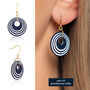 Geometric Circular Earrings • Gold Plated Sterling Silver Hooks • Available In Five Colours, thumbnail 5 of 8