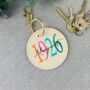 Personalised 100th Birthday Birth Year Keyring, thumbnail 1 of 3