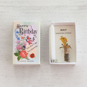 May Birth Flower Stock Seeds And Birthday Candle Gift, 3 of 10