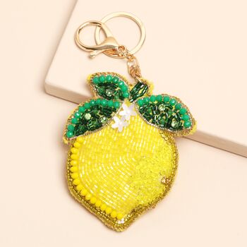 Beaded Lemon Keyring And Bag Charm, 2 of 4