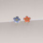 Sterling Silver Friendship Enamel Flower Earrings, thumbnail 3 of 9