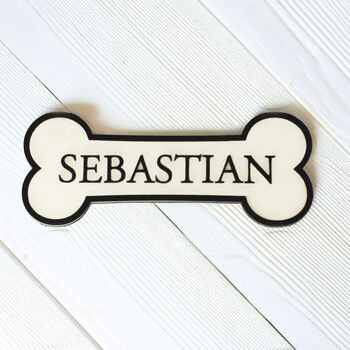 Personalised Wooden Bone Name Sign, 2 of 5