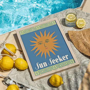 Sun Seeker Summer Holiday Personalised Print, 2 of 10