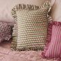 Indian Block Print Frilly Cushion, thumbnail 4 of 6