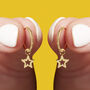 Gold Plated Star Hoop Earrings, thumbnail 1 of 5