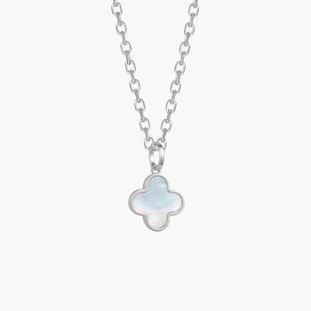 Personalised Mother Of Pearl Clover Cross Necklace, 2 of 5