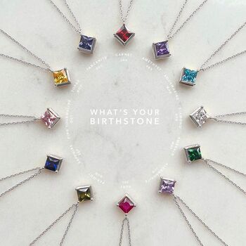 Sterling Silver Pendant Birthstone Necklace January Garnet, 5 of 6