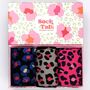 Women's Leopard Print Bamboo Socks Gift Set, thumbnail 1 of 5