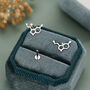 Sterling Silver Serotonin Molecule 16 G Flat Back Labret Earrings, thumbnail 7 of 12