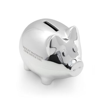 Personalised Silver Plated Piggy Bank, 3 of 3